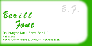 berill font business card